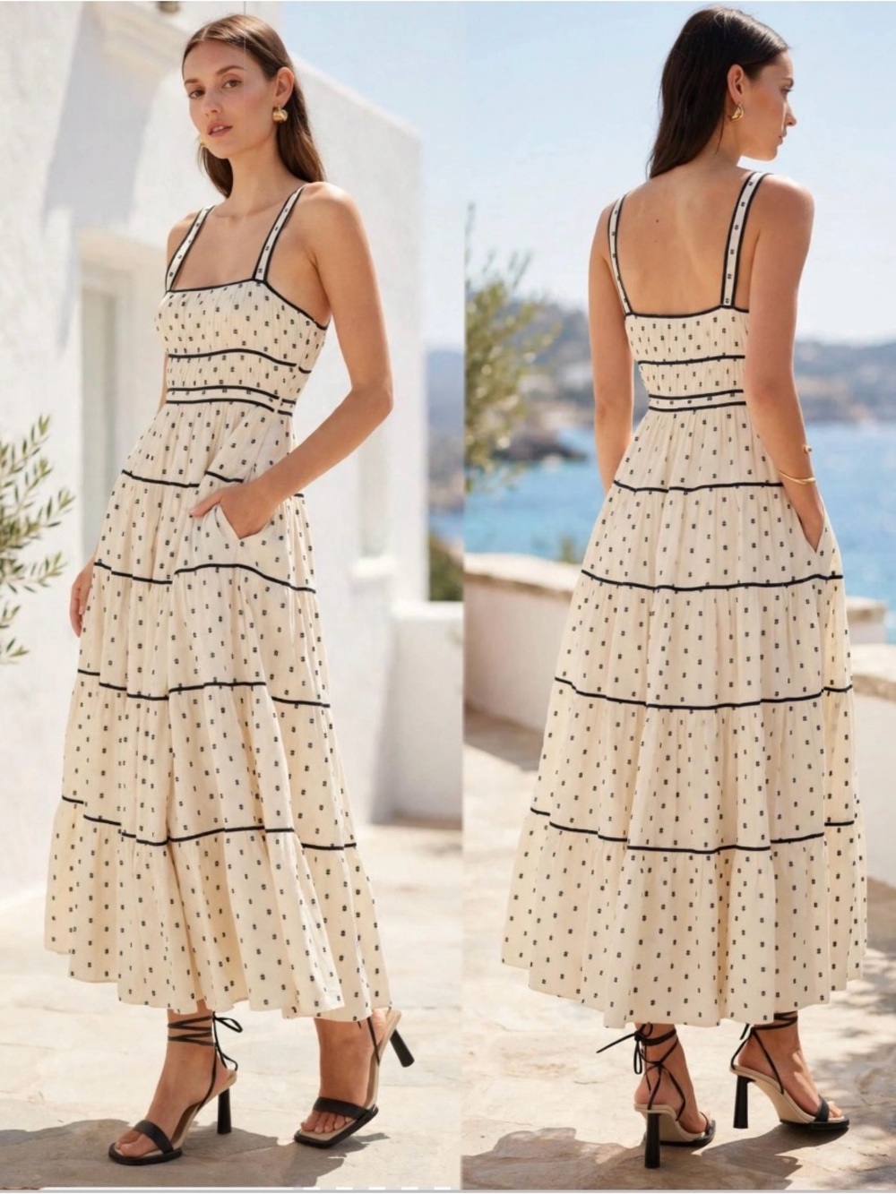 Ulla Johnson Clemente Dress
Elegant Cream Maxi Sundress with Black Sz 4 - Picture 1 of 15